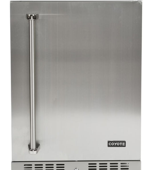 Coyote 24 Inch Right Hinge Outdoor Compact Refrigerator