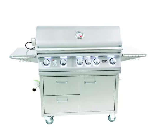 Lion L90000 40 Inch 5-Burner Natural Gas Grill On Stand