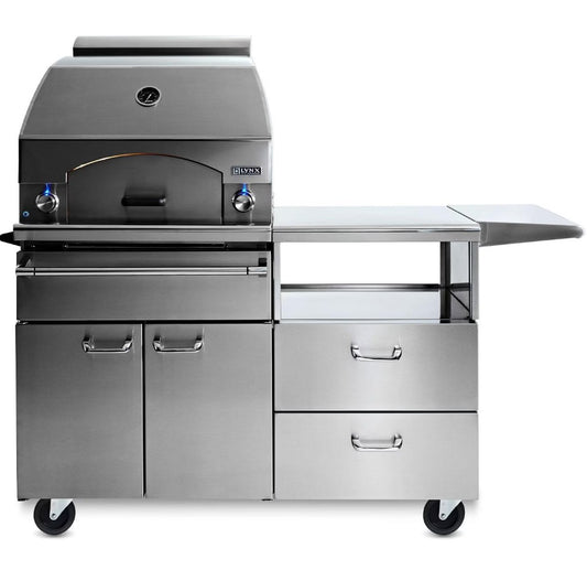 Lynx Professional Napoli 30 Inch Natural Gas Outdoor Pizza Oven On Mobile Kitchen Cart