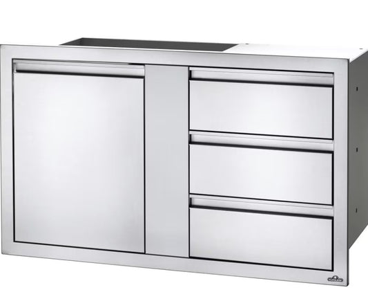 Napoleon 42 Inch Single Door & Triple Drawer