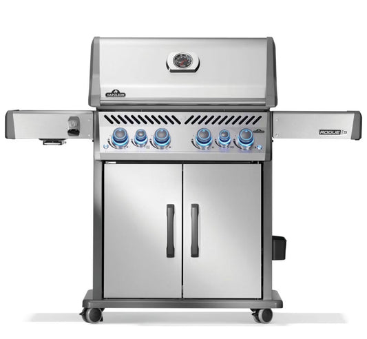 Napoleon Rogue PRO S 525 4-Burner Propane Grill With Side Burner And SafetyGlow On Stand