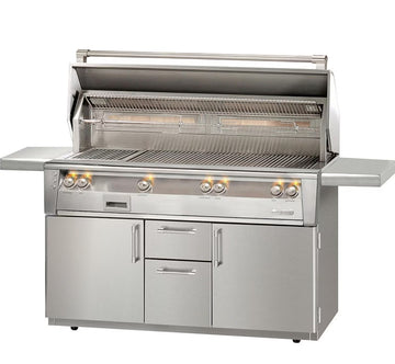 Alfresco ALXE 56 Inch Freestanding Propane Gas Grill With Sear Zone And Rotisserie