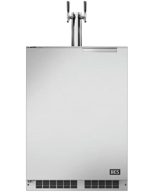 DCS 24 Inch Left Hinge Outdoor Dual Tap Beverage Dispenser / Kegerator