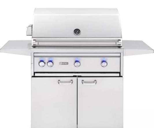 Lynx Professional 36 Inch Propane Gas Grill With One Infrared Trident Burner And Rotisserie On Stand