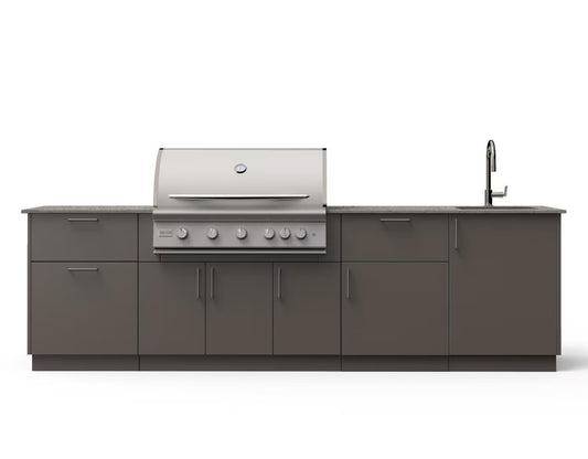 Blaze Sunset 10 Foot Outdoor Kitchen Island With 40 Inch Premium LTE+ Propane Grill, Sink, And Keon Countertop