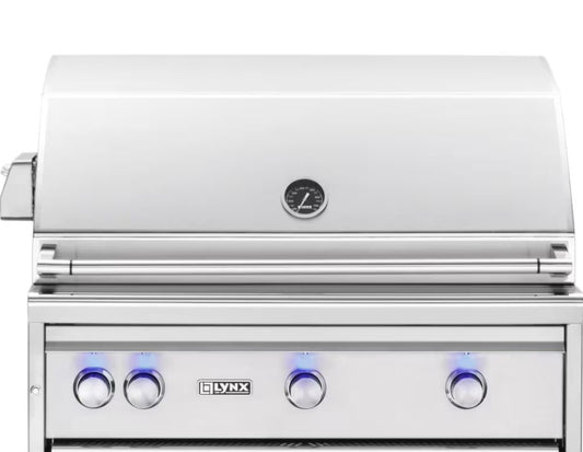 Lynx Professional 36 Inch Built-In Natural Gas Grill With One Infrared Trident Burner And Rotisserie