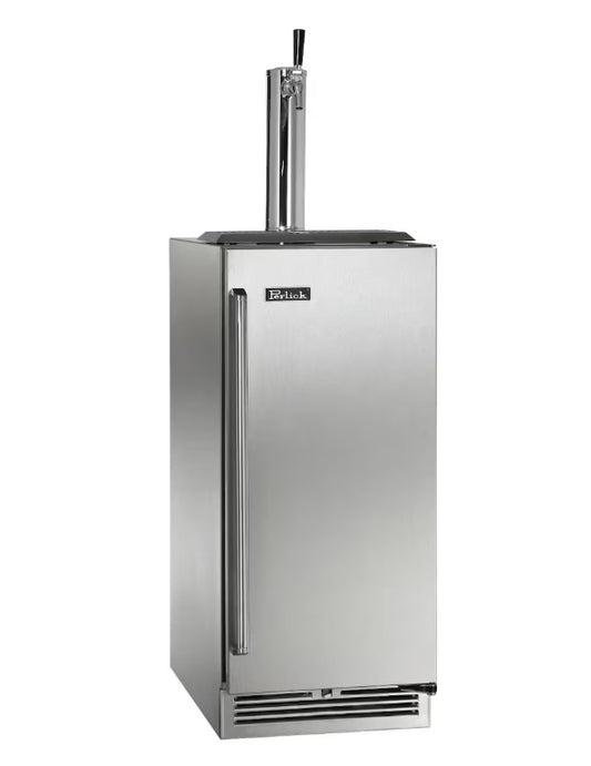 Perlick 15-Inch Signature Series Marine & Coastal Series Stainless Steel Single Tap Outdoor Beer Dispenser W/ Door Lock