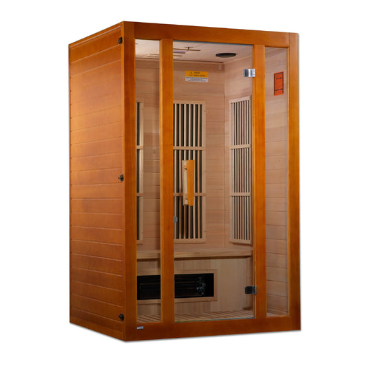 Golden Designs Maxxus Aspen 2 Person Low EMF FAR Infrared Sauna Canadian Hemlock