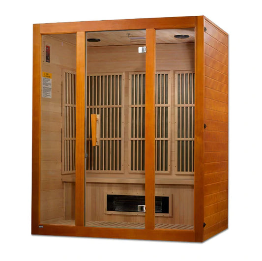 Golden Designs Maxxus Alpine 3 Person Low EMF FAR Infrared Sauna Canadian Hemlock