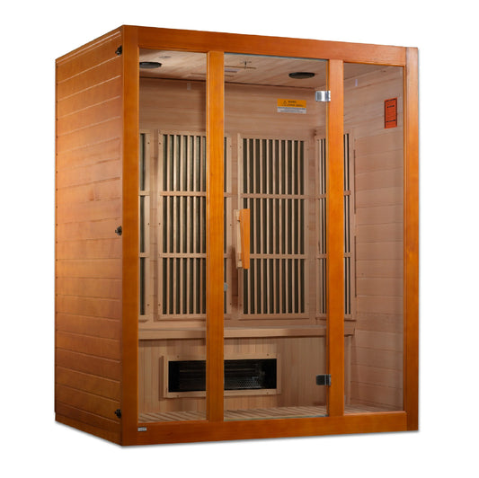 Golden Designs Maxxus Alpine 3 Person Low EMF FAR Infrared Sauna Canadian Hemlock