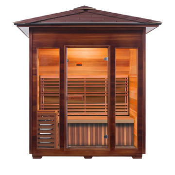 outdoor traditional sauna from enlighten saunas