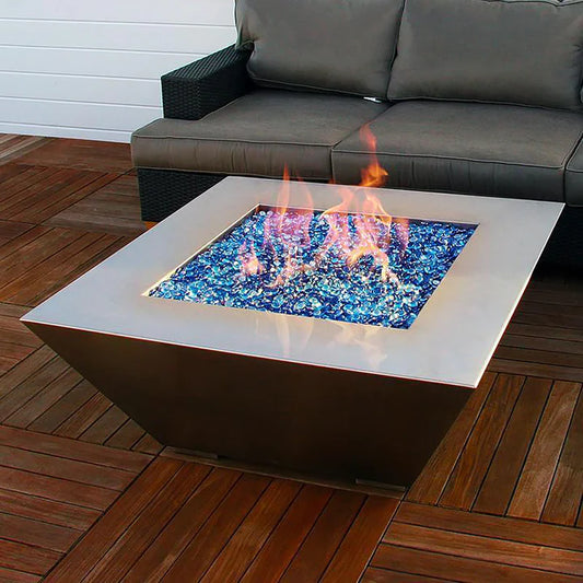 Starfire Designs Stainless Steel Edge Gas Fire Pit with Slide Out LPT Drawer