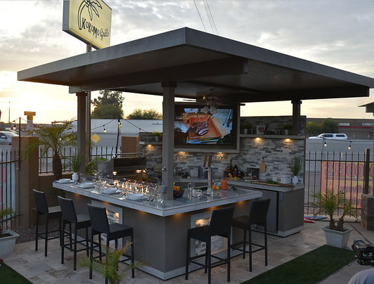 Best Outdoor Kitchen Bermuda BBQ Island with TV