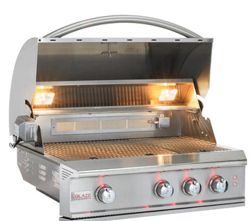 Blaze Professional LUX 34-Inch 3-Burner Built-In Propane Gas Grill w/ Rear Infrared Burner - BLZ-3PRO-LP