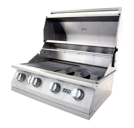 Lion L60000 32-Inch 4-Burner Stainless Steel Built-In Natural Gas Grill - 65623