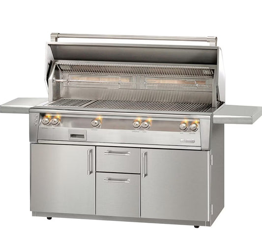 Alfresco ALXE 56 Inch Freestanding Propane Gas Grill With Sear Zone And Rotisserie