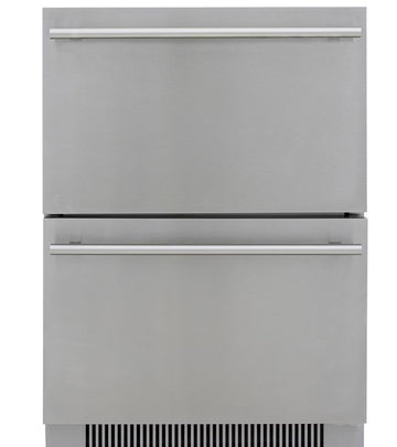 Blaze 23.5-Inch 5.1 Cu. Ft. Outdoor Rated Stainless Steel Double Drawer Refrigerator - BLZ-SSRF-DBDR5.1