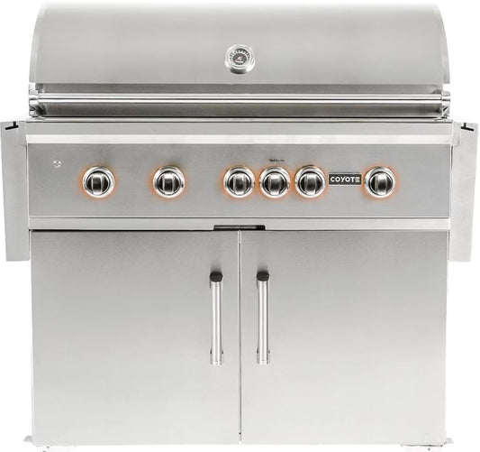 Coyote S-Series 42-Inch 5-Burner Propane Gas Grill With RapidSear Infrared Burner & Rotisserie - C2SL42LP + C1S42CT