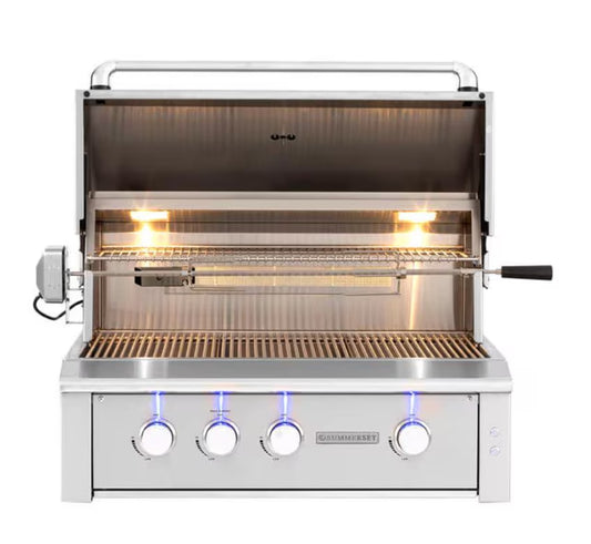 Summerset Alturi 36-Inch 3-Burner Built-In Natural Gas Grill With Stainless Steel Burners & Rotisserie