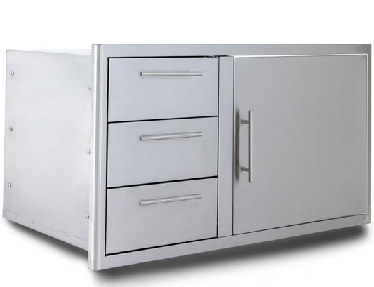 Blaze 39-Inch Stainless Steel Access Door & Triple Drawer Combo - BLZ-DDC-R-39-LTSC