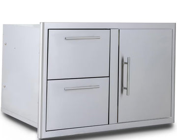 Blaze 32-Inch Stainless Steel Access Door & Double Drawer Combo - BLZ-DDC-R-LTSC