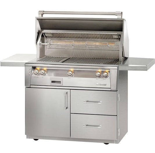 Alfresco ALXE 42-Inch Propane Gas Grill On Deluxe Cart With Sear Zone And Rotisserie