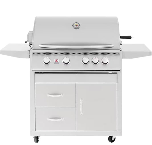 Summerset Sizzler Pro 40-Inch 5-Burner Natural Gas Grill With Rear Infrared Burner