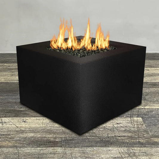 Gravity Powder-Coated Steel Square Propane Fire Pit With Tank Inside by Starfire Designs