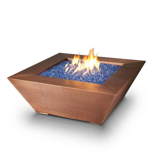 Canyon 48 Inch Square Fire Pit in Copper by Starfire Designs