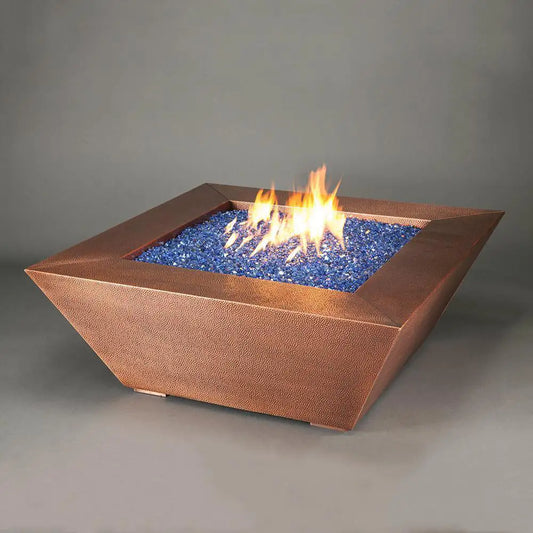Canyon 48 Inch Square Fire Pit in Copper by Starfire Designs