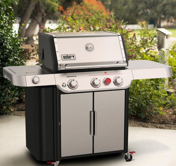 Weber GENESIS S-335 Propane Gas Grill with Sear Burner & Side Burner - Stainless Steel