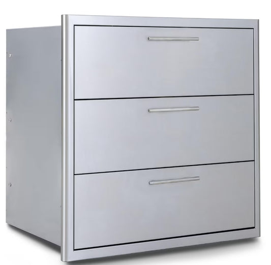 Blaze 30-Inch Stainless Steel Triple Access Drawer - BLZ-30W-3DRW-LT