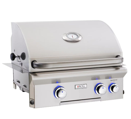 American Outdoor Grill L-Series 24-Inch 2-Burner Built-In Natural Gas Grill With Rotisserie - 24NBL