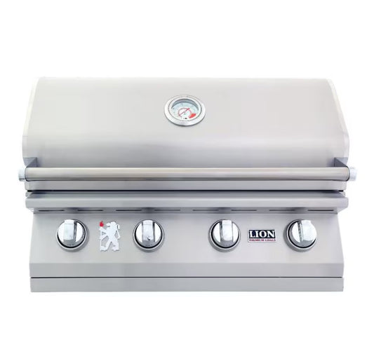 Lion L60000 32-Inch 4-Burner Stainless Steel Built-In Natural Gas Grill - 65623