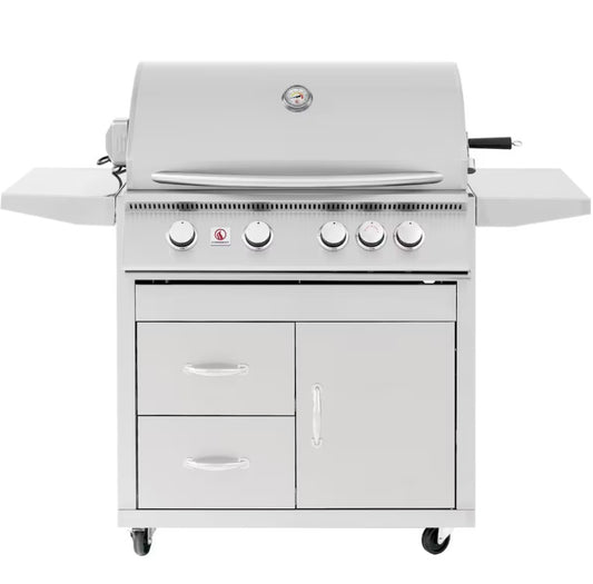 Summerset Sizzler Pro 32-Inch 4-Burner Natural Gas Grill With Rear Infrared Burner