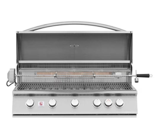 Summerset Sizzler 40-Inch 5-Burner Built-In Natural Gas Grill With Rear Infrared Burner