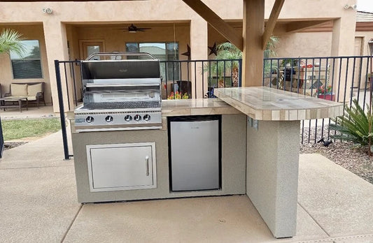 Aspen BBQ Island with 4 Burner Built In BBQ Grill