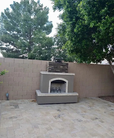 Tuscan 6' Outdoor Fireplace with Log Set for LP or NG access door for Tank