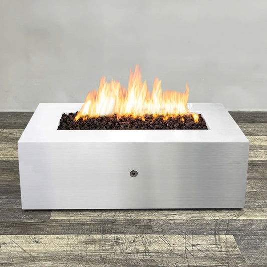 Gravity 60 x 32 Inch Stainless Steel Propane Fire Pit Hidden Tank by Starfire Designs