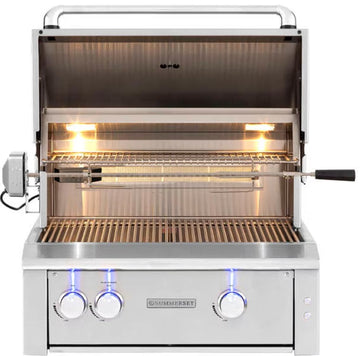 Summerset Alturi 30-Inch 2-Burner Built-In Propane Gas Grill With Stainless Steel Burners & Rotisserie