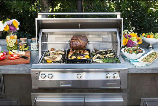 Alfresco ALXE 42-Inch Built-In Natural Gas Grill With Sear Zone And Rotisserie