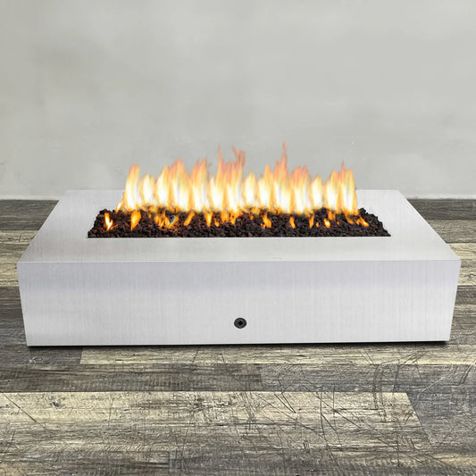 Gravity 72 x 38 Inch Stainless Steel Rectangle Gas Fire Pit by Starfire Designs