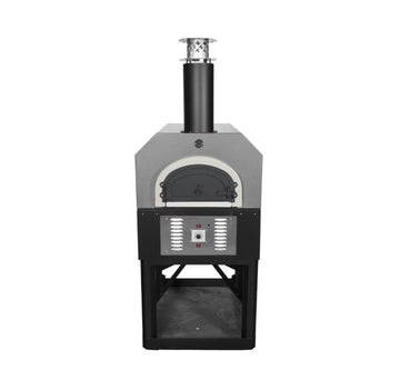 Chicago Brick Oven CBO-750 Hybrid Residential Outdoor Pizza Oven On Stand - Natural Gas - Silver - CBO-O-STD-750-HYB-NG-SV-R-3K