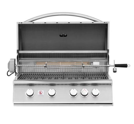 Summerset Sizzler 32-Inch 4-Burner Built-In Natural Gas Grill With Rear Infrared Burner