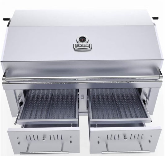 Sunstone Series 42 Inch Natural Gas Hybrid Dual Zone Charcoal/Wood Burning Grill