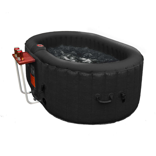 Oval Inflatable Jetted Hot Tub with Drink Tray and Cover - 2 Person - 145 Gallon - Black