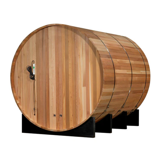 2022 Golden Designs "Uppsala" 4 Person Barrel Traditional Steam Sauna - Canadian Red Cedar
