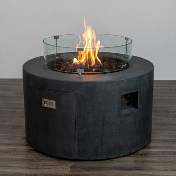 Beton 42 Inch Round Concrete Fire Pit With Hidden Propane Tank by Starfire Designs