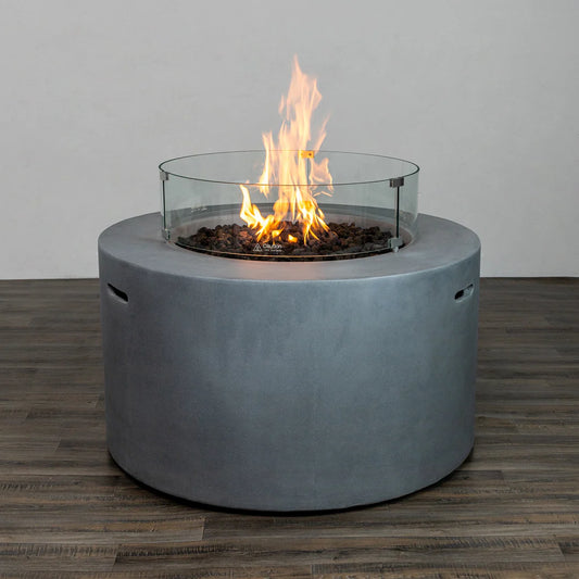 Beton 42 Inch Round Concrete Fire Pit With Hidden Propane Tank by Starfire Designs