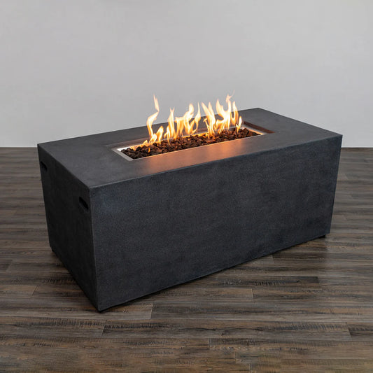 Beton 55 Inch Rectangle Fire Pit With Propane Tank Inside by Starfire Designs